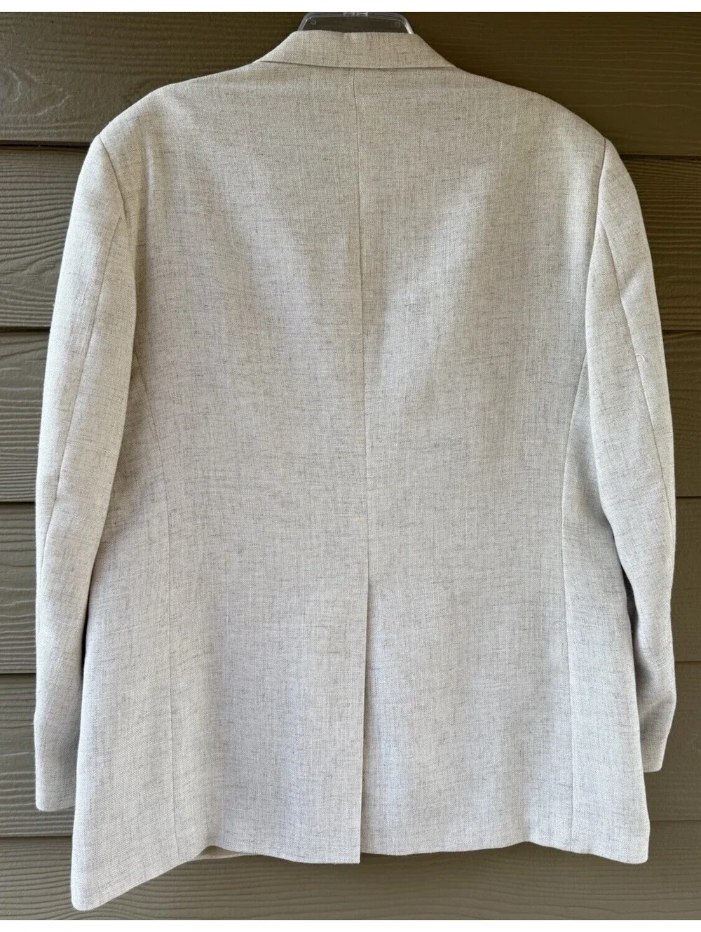 Haggar Clothing Men's White Cream Natural Linen Blend Sport Jacket Blazer Sz 40
